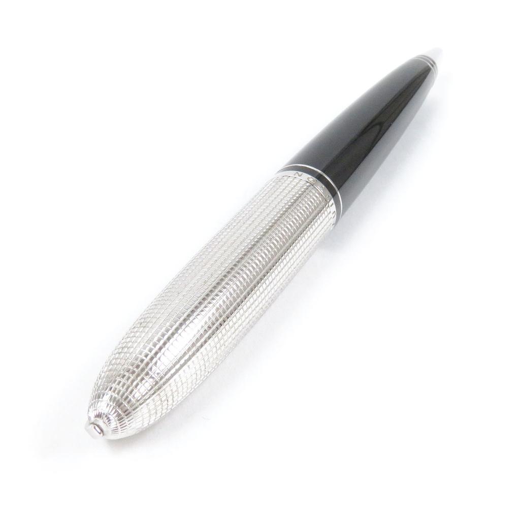 Great LOUIS VUITTON Ballpoint Pen Dock Lacquer Twist Type Black Silver Mens Used
