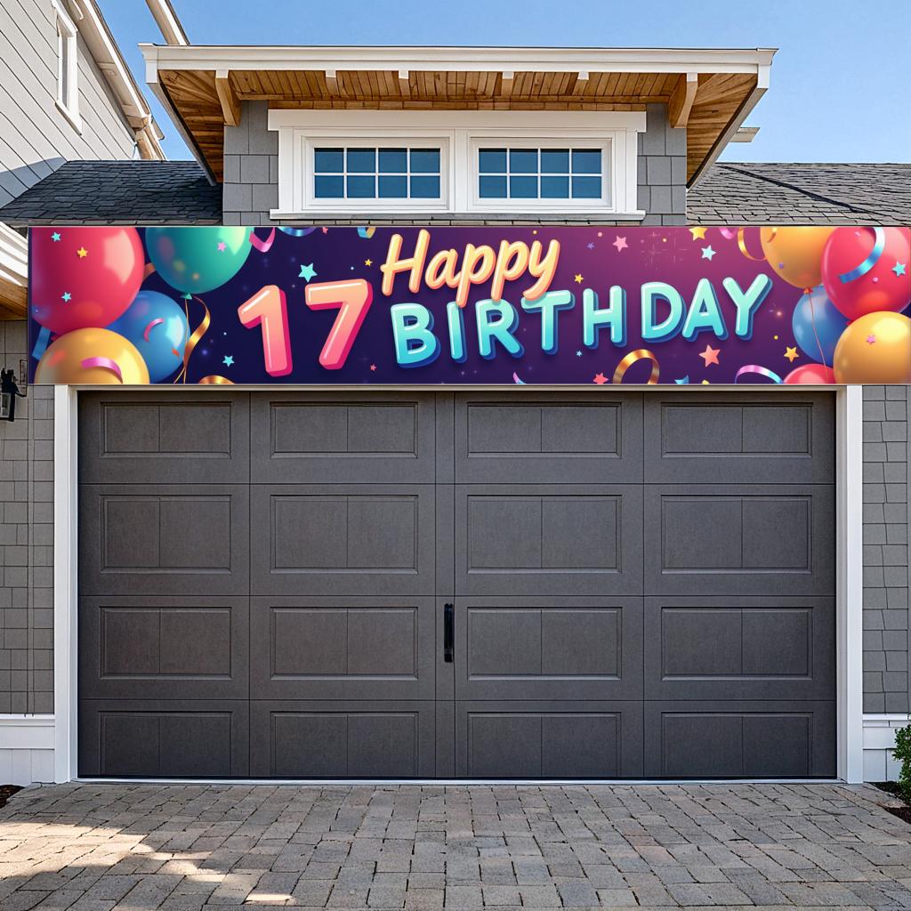 17. Geburtstag Party Hintergrund Banner Rot und Schwarz Ballon Alles Gute zum Geburtstag Fotografie Hintergrund Requisiten Dekorationen Zubehör