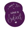 Inkdotpot 100 - Confezione da 100 etichette in carta stagnola color oro vero Love Is Sweet bomboniera da appendere