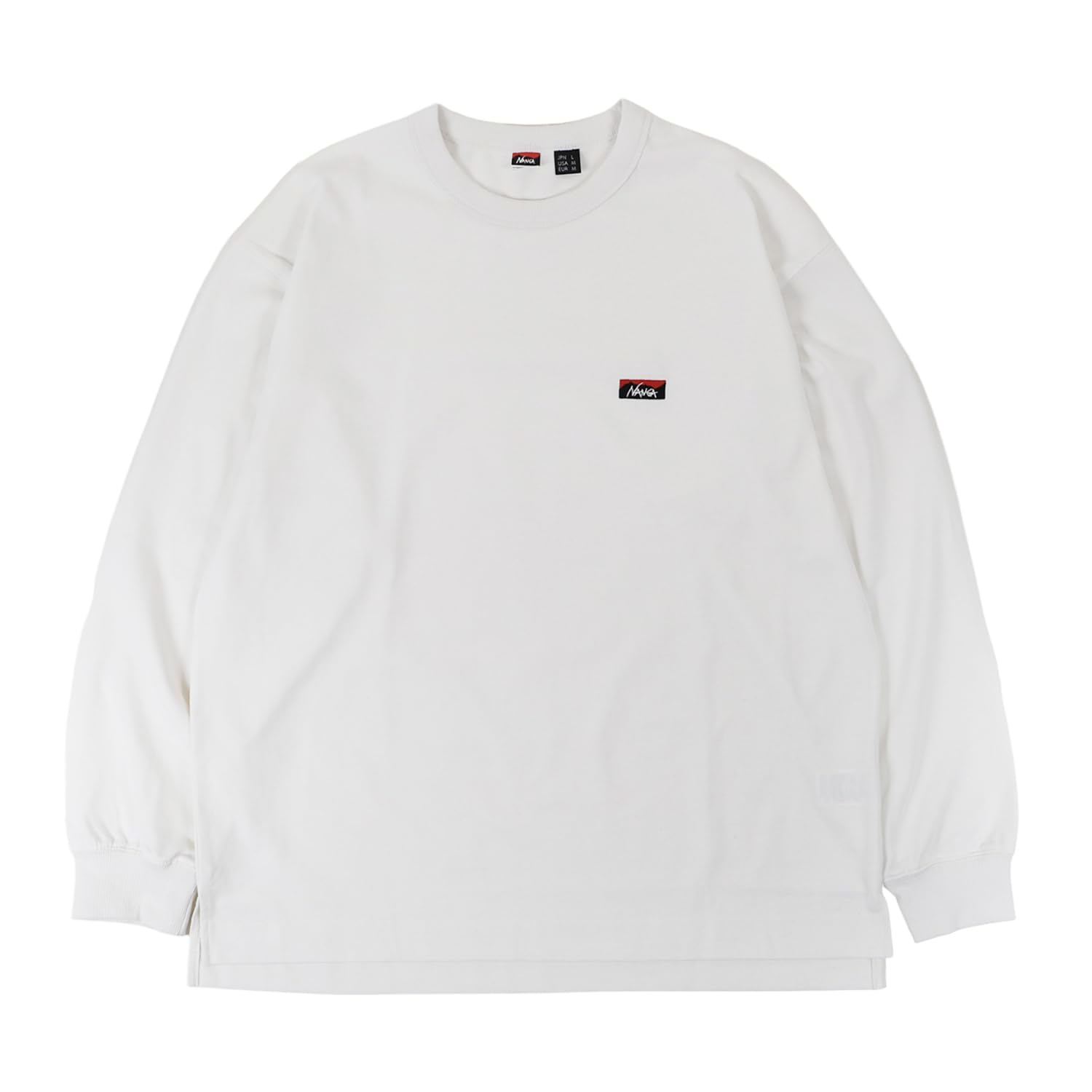 

NANGA Футболка с длинным рукавом Cut and ECO HYBRID BOX LOGO L, Сшитая, Футболка с длинным рукавом, Мужская, Белая, белый