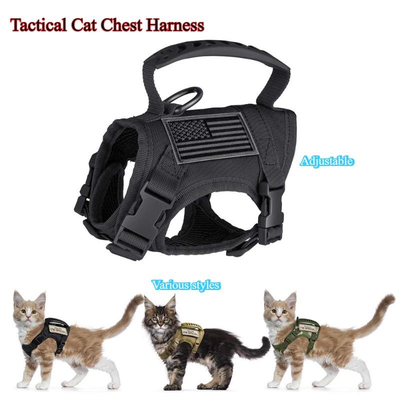 Tactical Cat Chest Strap Vest Type Leash Anti-break-free Adjustable Cat Leash Dog Small Dog Chain