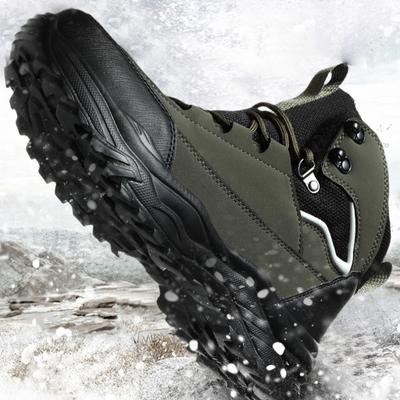 Winter Warm Boots Mens Climbing Sneakers 2024 Plush High Top Shoes Ankle Boots Lace-up Outdoor Non-slip Hiking Boot