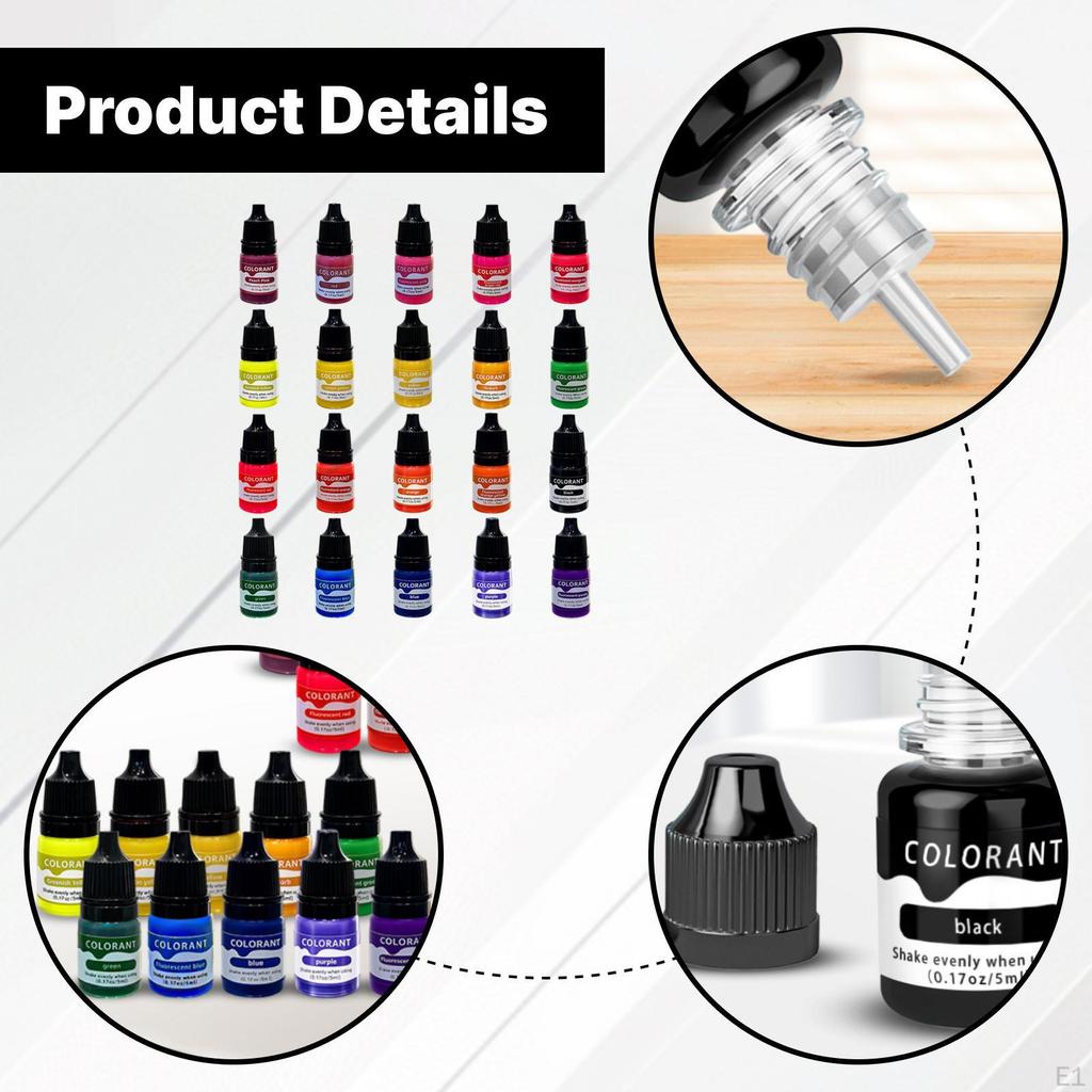 Candle Dye 20 Colors,Liquid Crafting,Multipurpose Concentrated for DIY Making Supplies