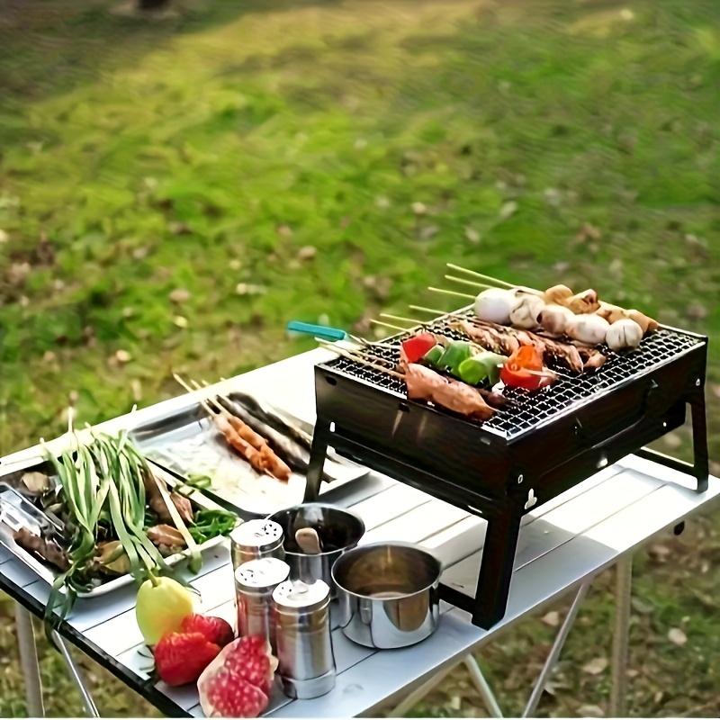 Foldable Portable Charcoal Bbq Grill Outdoor Camping Barbecue Stove With Grate For Home Garden Picnic Daily Use