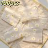 50/100Pcs Print Frosted Zipper Bags Transparent Plastic Storage Pouch Reusable Seal Bag For Jewelry Cosmetic Stationery