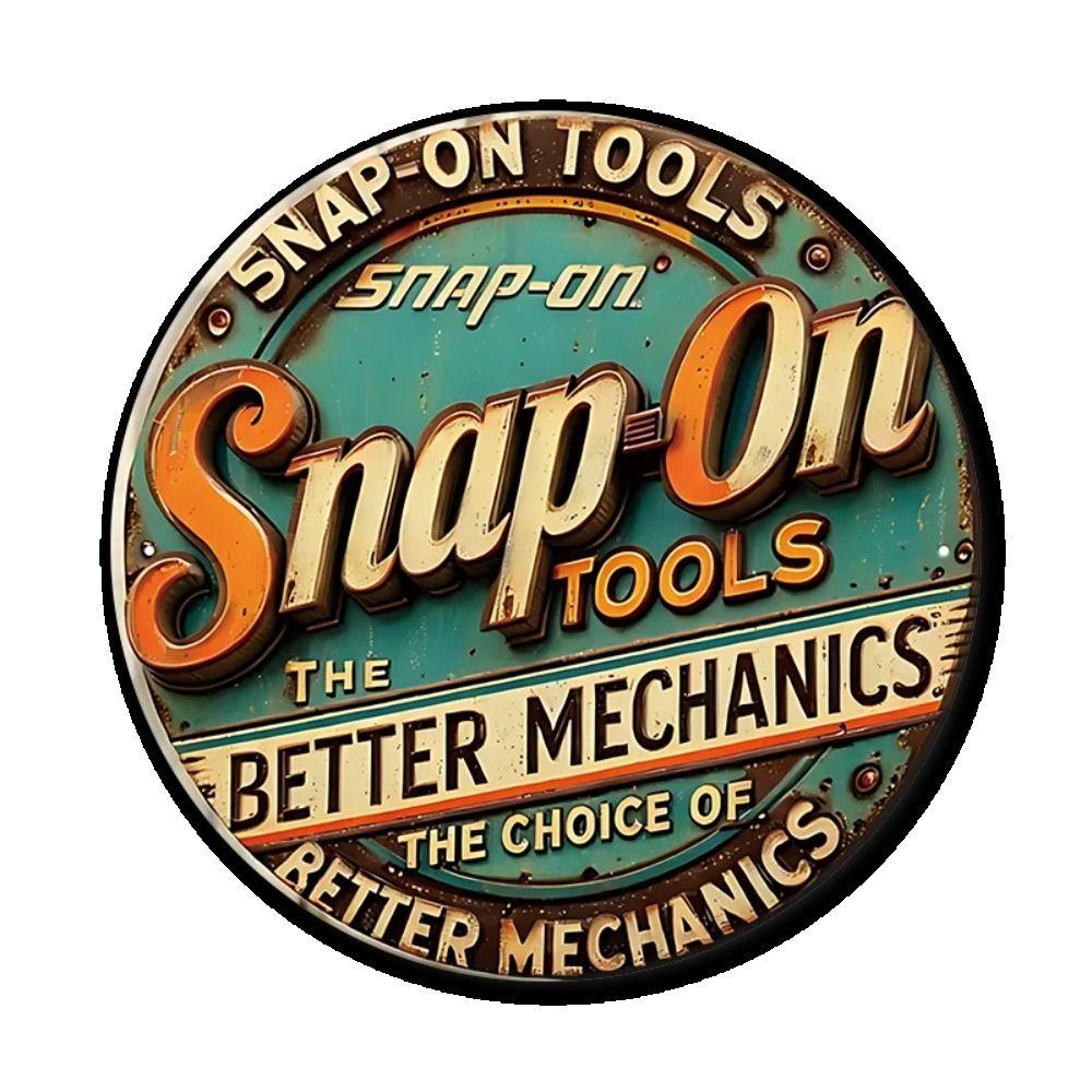 "King of the Road" Motorcycle Retro Round Metal Garage Sign 20x20cm