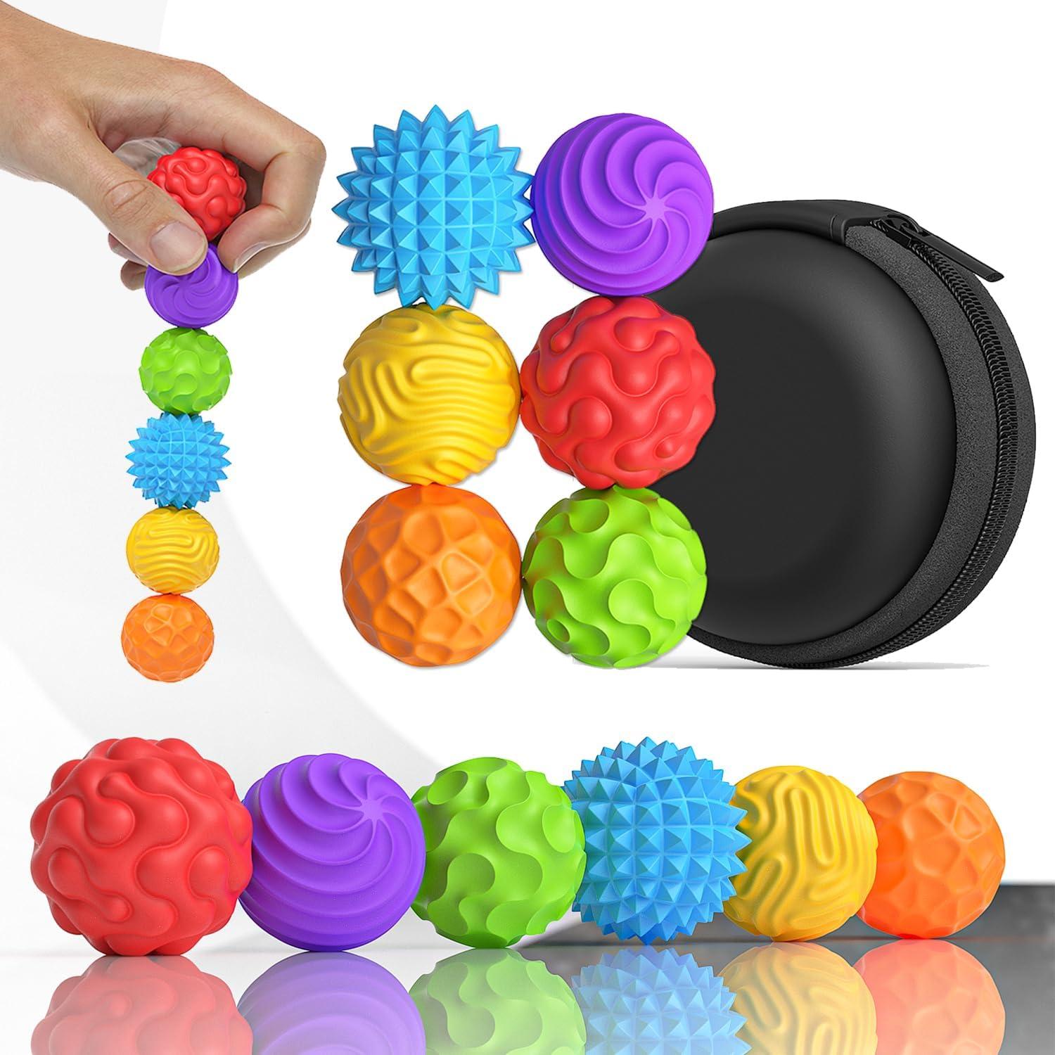 

6/12pcs Magnetic Sensory Fidget Ball Toy, Attracting Stress Ball with Silicone Shell for Adults and Teens, Peace of Hands