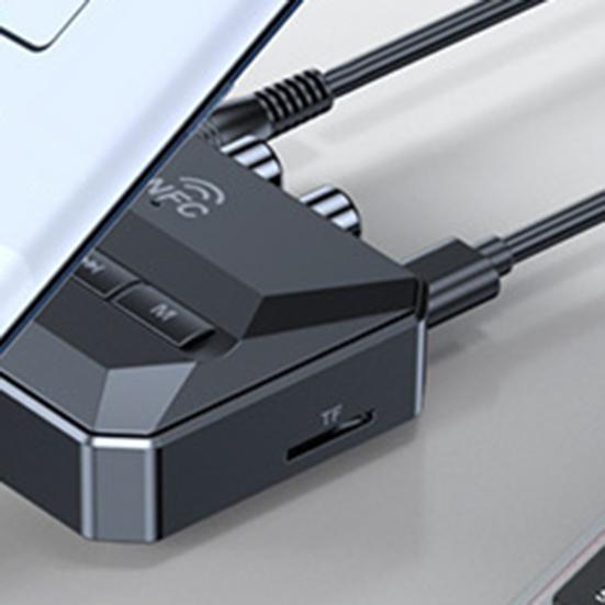 Bluetooth-compatible 5.3 Adapter Receiver NFC-Enabled 3.5mm AUX RCA Input USB Drive TF Card Outputs Home Stereos Smartphones Tablets Wireless