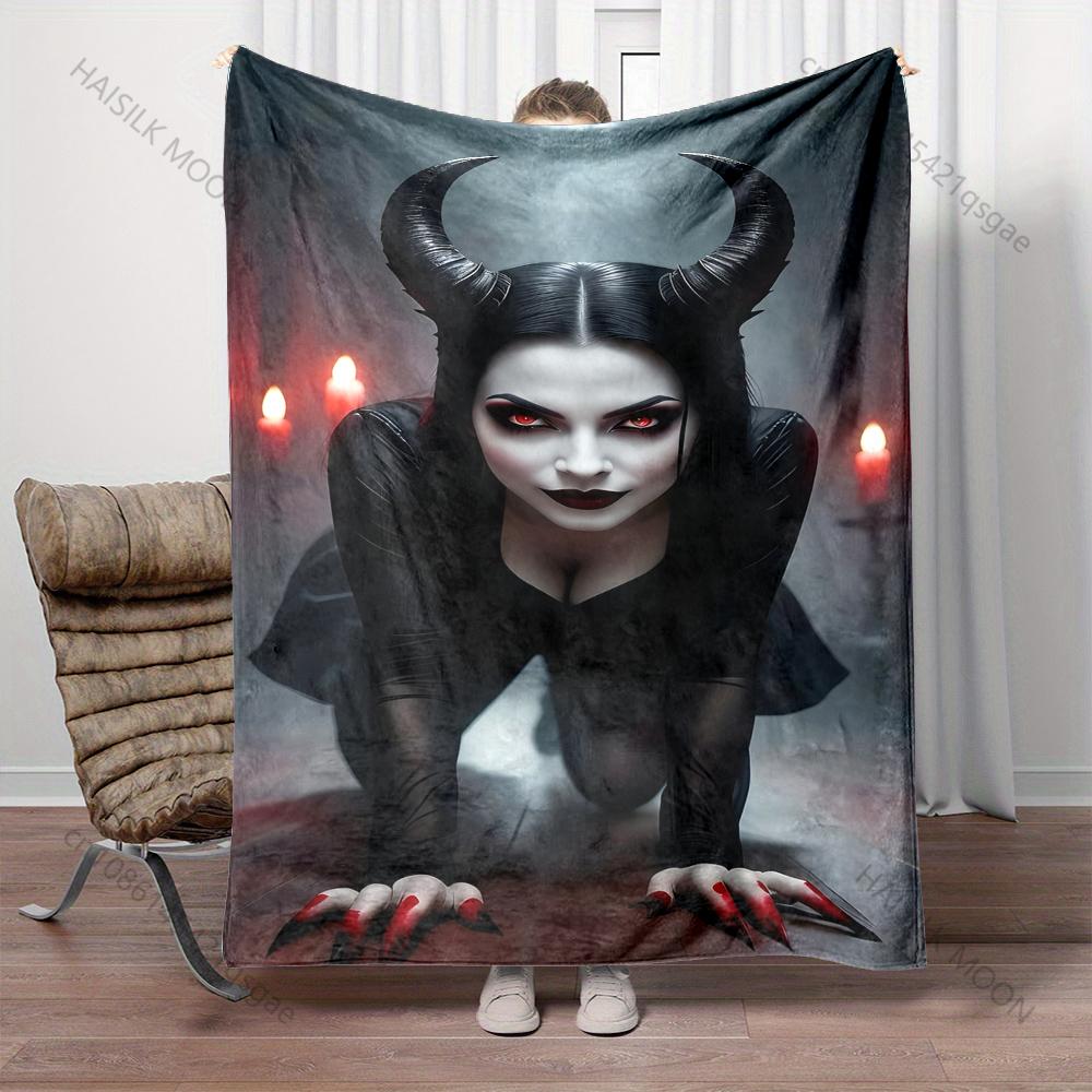 Multiple sizes Black outfit red nails candles Blanket Suitable for Home Bedroom Sofa Travel Camping Blanket Various Sizes Gifts 75X95CM