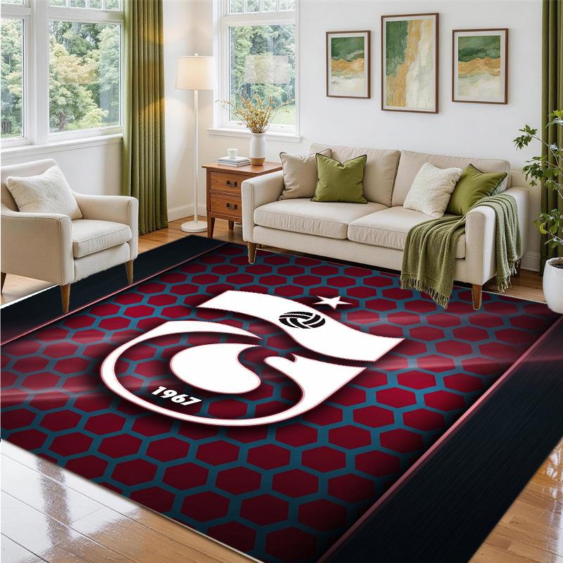 Trabzonspor FC Design Crystal Velvet Rug Soft Decorative Mat for Bedroom Entrance