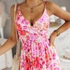 A large number of spot new summer ladies V-neck suspenders sexy vacation style dress 8055