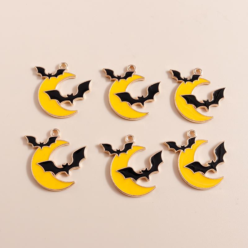 10pcs Mix Cute Enamel Halloween Charms Pumpkin Ghost Bat Charms Pendants for Jewelry Making DIY Earrings Necklace Accessories