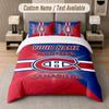 Set Biancheria da Letto Personalizzato Modello Montreal Canadiens, Stampa Nome Testo 1 Copripiumino più 2 Federe Tessile per la Casa