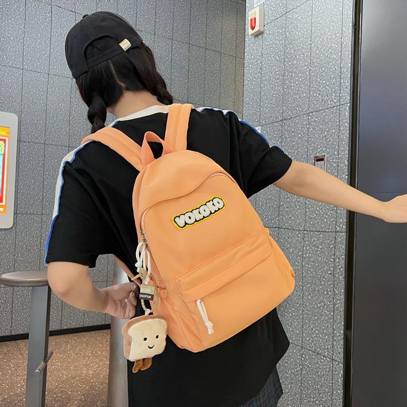 Simple Small Fresh Backpack Girls Junior High School High School Students Schoolbag Macaron Flow Backpack