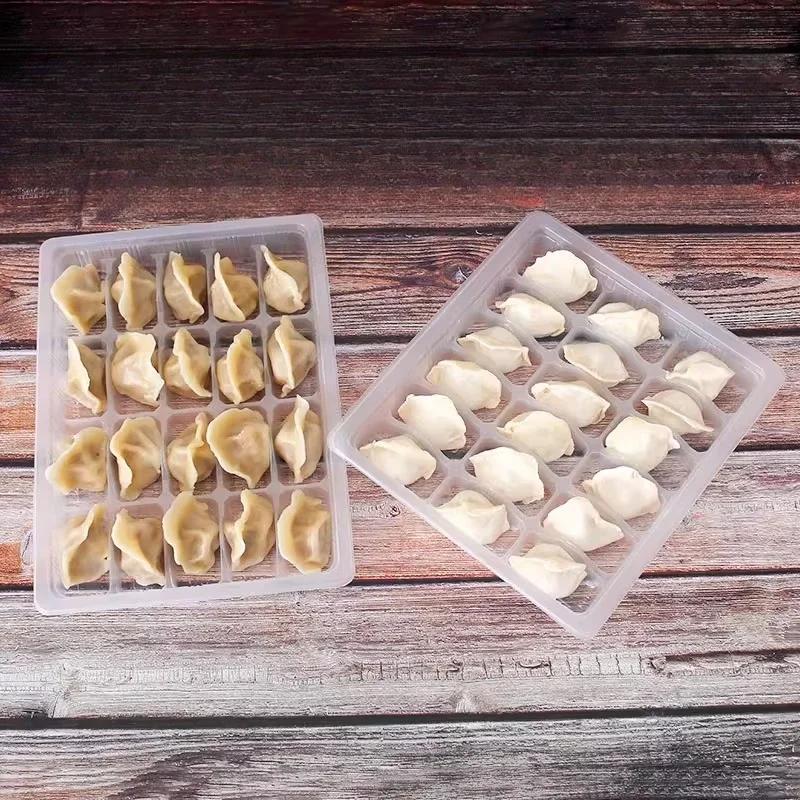 50 sztuk Pudełka na mrożone pierogi Klasa spożywcza PP Jednorazowe Pudełko Opakowaniowe Pogrubione Pudełko do Przechowywania i Pakowania Mrożonych Pierogów Taca na Wynos
