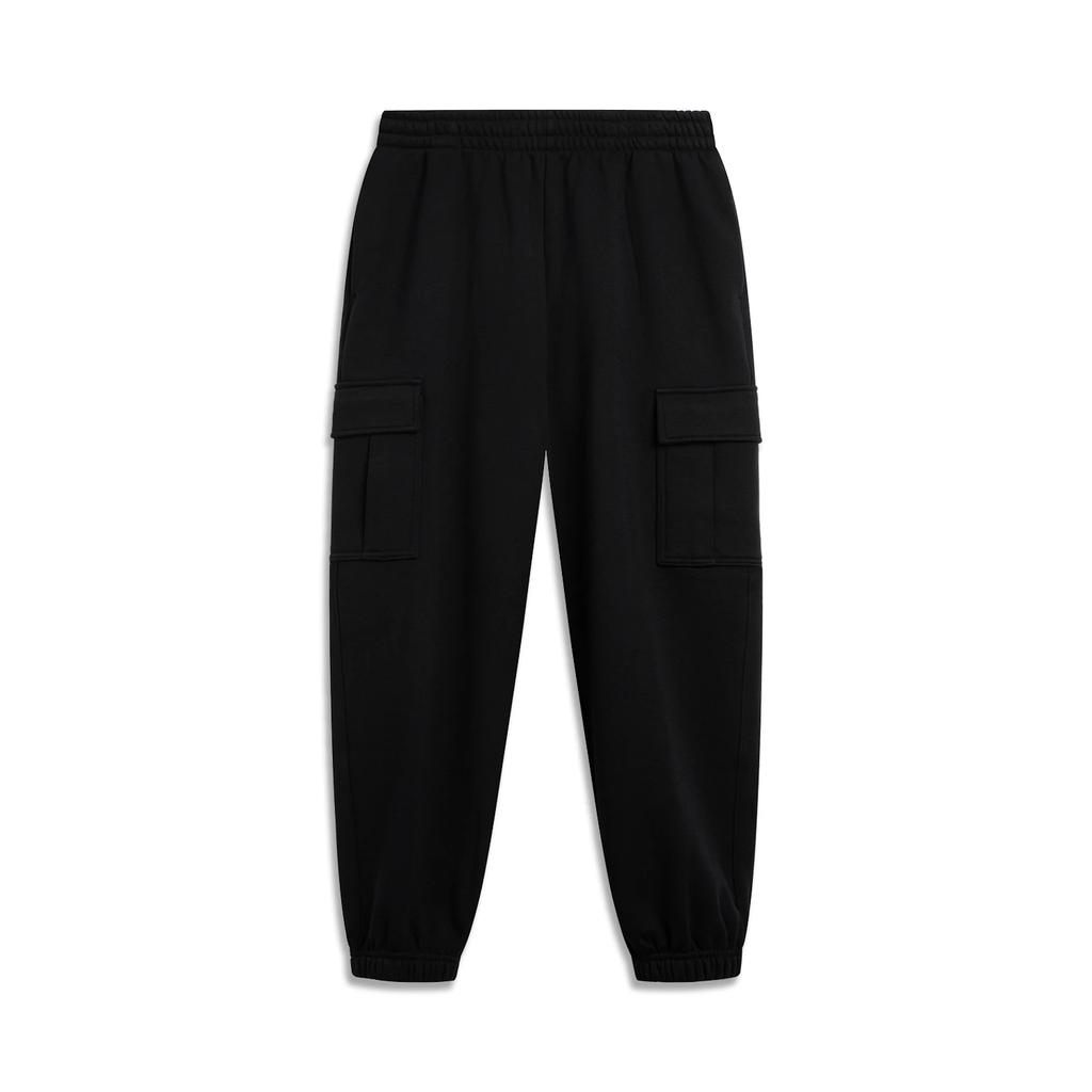 Li Ning Sports Lifestyle Series Solid Color Simple Comfortable Warm Mid Waist Loose Sweatpants Men Bottoms AKLV925-5