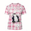 Fashion Men's T-shirt Penguin Grid 3D Print Men's Short Sleeves T-Shirt Loose Casual Summer Outdoor Street Men's and Women's Tees Tops