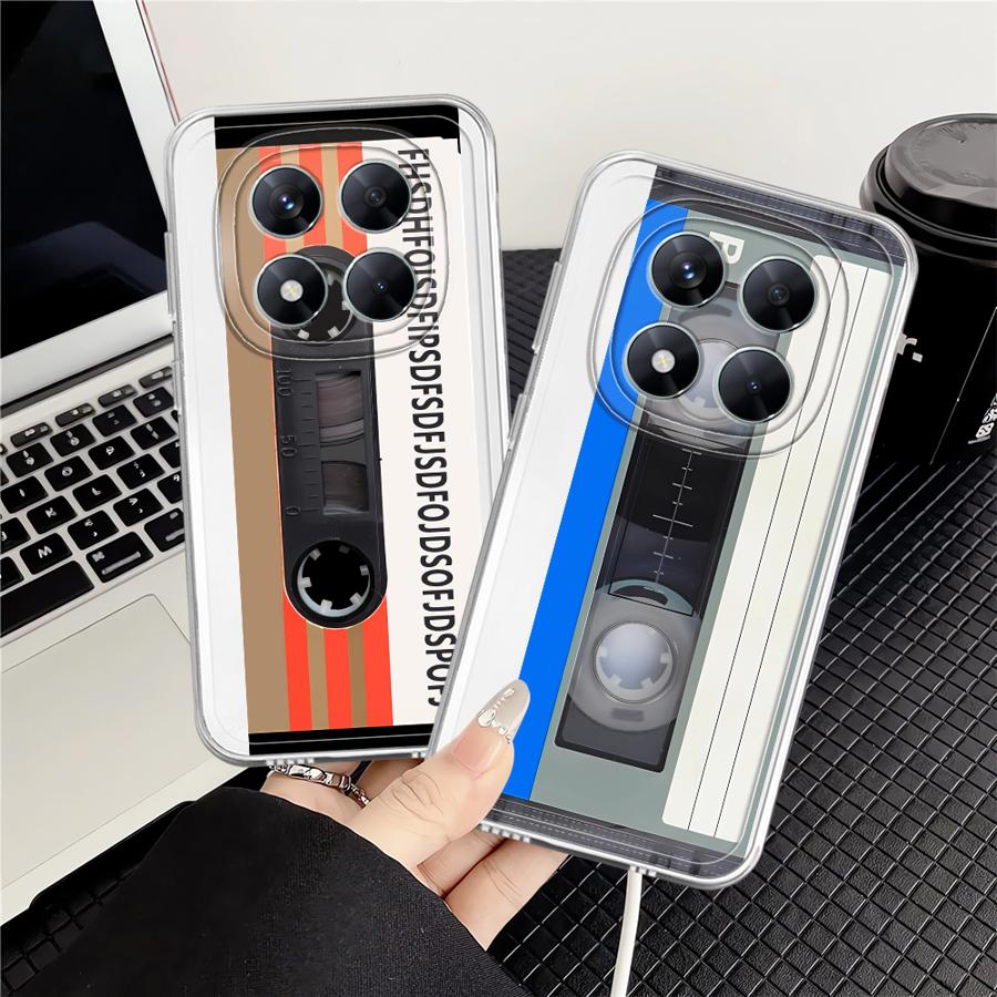 Case for Xiaomi Redmi Note 14 Pro Plus Note 13 13C 11 11S 10S A4 12 12S 14C 9 10 Soft Phone Cover Fashion Retro Cassette Tape