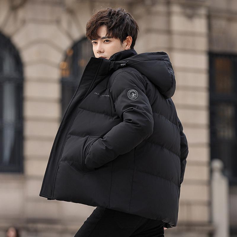 

2025 Men s Gradient Hooded Down Jacket: Winter Casual Thickened Warm Outerwear L [120-140 lbs]