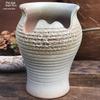 Handmade Retro Ceramic Purple Clay Pot - Large Succulent Pot with Old Branch Design