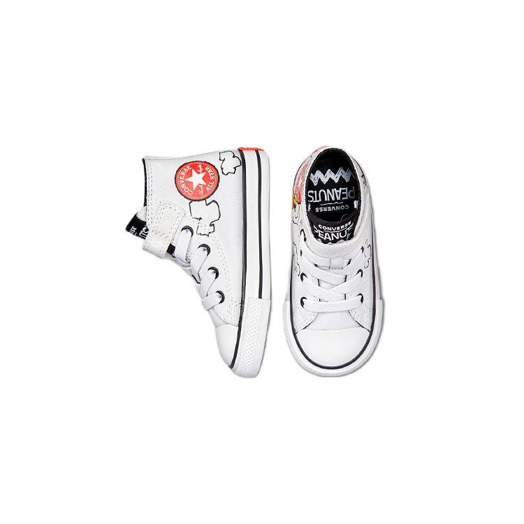 Converse Peanuts X  Chuck Taylor All Star High Top Casual Canvas Shoes Baby Sneakers White Black A01868C
