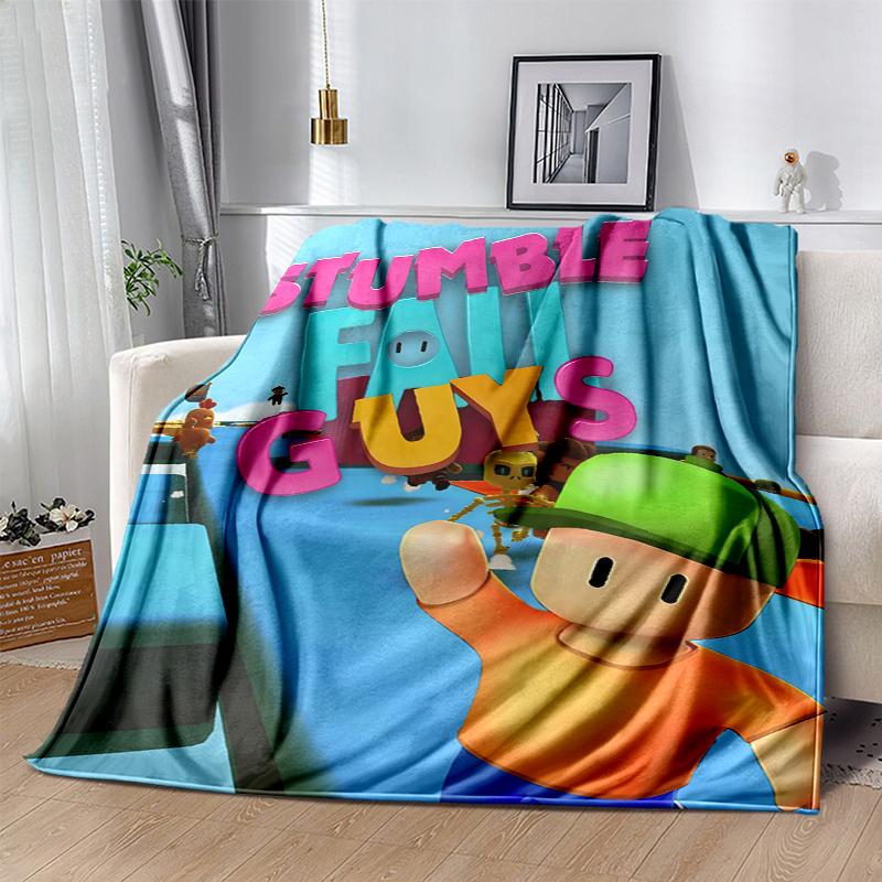 Stumble Guys Flannel Blanket Soft Warm All-Season Throw, Design for Camping, Car Travel, Hiking Sofa, Bed, Office Perfect Gift for Parties