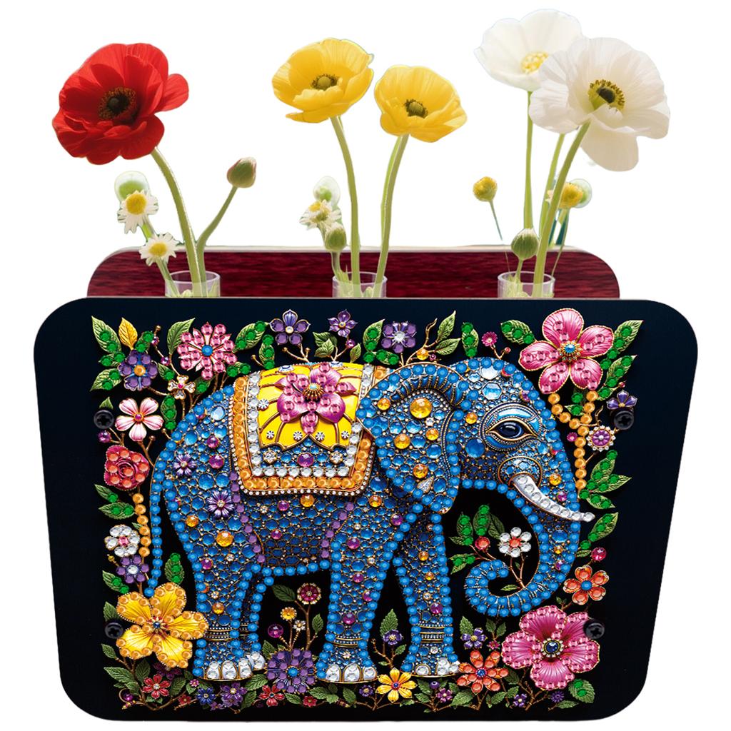 DIY Diamond Painting Wooden Tube Vase Two-Sided Pattern 5D DIY Vase Diamond Painting Kit for Adults Gift Idea Home Office Decor