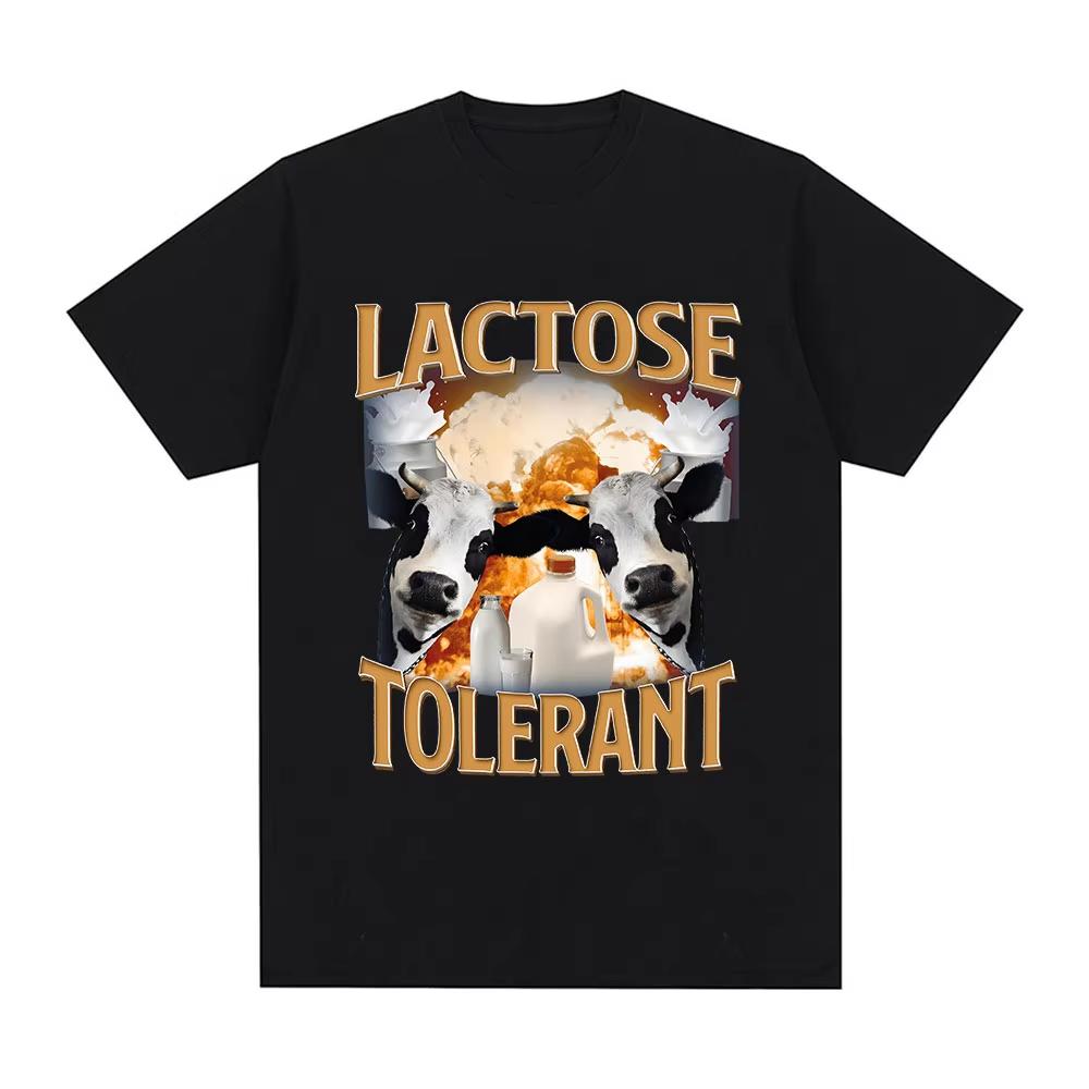 Summer Hot Sale Lactose Tolerant Unisex Unisex Graphic Print Tshirt Y2k Unisex Unisex Vintage Top Hip Hop Streetwear Oversized Tshirt