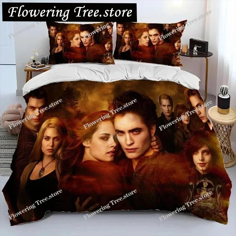 3D Biss zum Morgengrauen HD Bedruckte Decke Bettwäsche-Set, Bettbezug Bett-Set Steppdeckenbezug Kissenbezug, King Queen Größe Bettwäsche-Set Junge