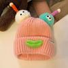 Autumn and winter warm ugly cute funny cartoon sausage mouth wool hat female cute big head circumference knitted ear protection hat tide