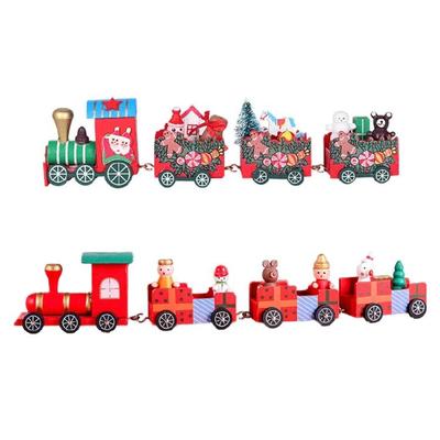 Gifts Xmas Happy Home New Year Merry Noel Wooden/Plastic Train Kid Decoration