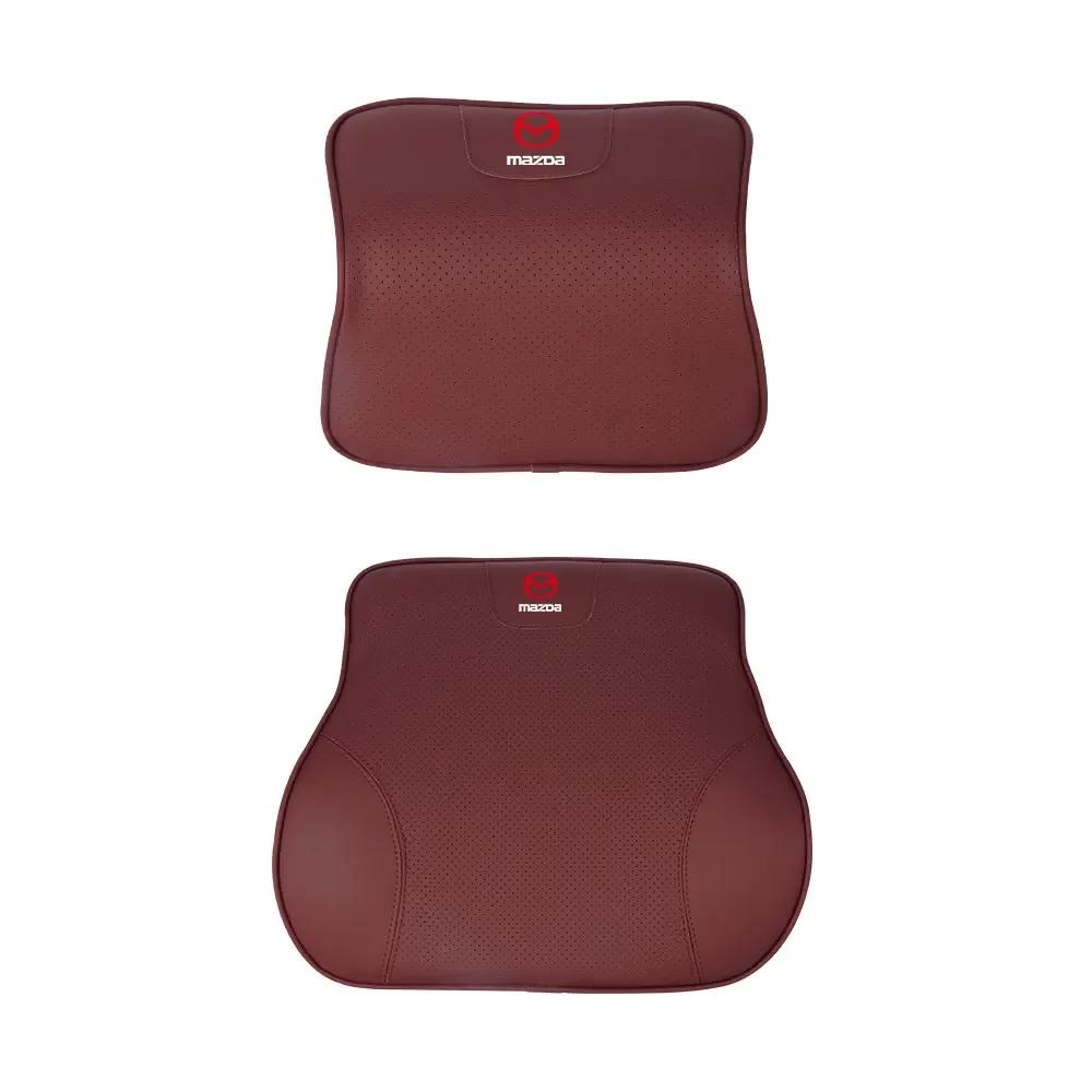 

2025 Hot 2pcs Car Headrest Neck Pillow Lumbar Support Waist Back Protector Cushion Interior Auto Accessories For mazda Axela Ate 2PCS