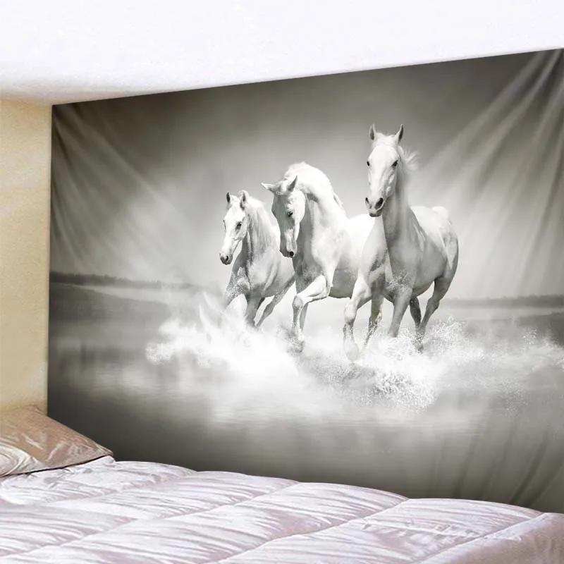 VIKAMA Mandala Tapestry 3D Horse Visual Illusion Large Geometric Wall Hanging Bohemian Hippie Home Art Decor for Bedroom