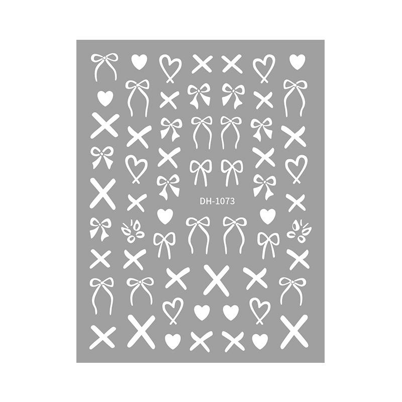 Redanco 3D Nail Art Stickers - Gold & Silver Bow Adhesive (DH-1072)