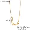 CARLIDANA Non Tarnish Simple Geometric Gold Plated Stainless Steel Chunky Long Vortex Oval Square Pendant Necklace for Women