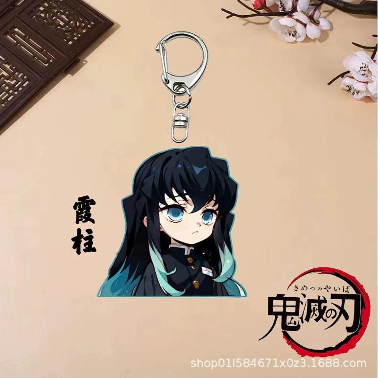 Keychain Pendant Anime Demon Slayer Kimetsu No Yaiba Kamado Tanjirou Double Sided HD Bag Pendant Gift For Fans Cosplay Props Jewelry Gift