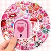 50-Pack Valentine'S Day Cartoon Stickers, Waterproof Vinyl Decals for DIY,Matte Finish, Reusable,Self-Adhesive for Guitar,Laptop