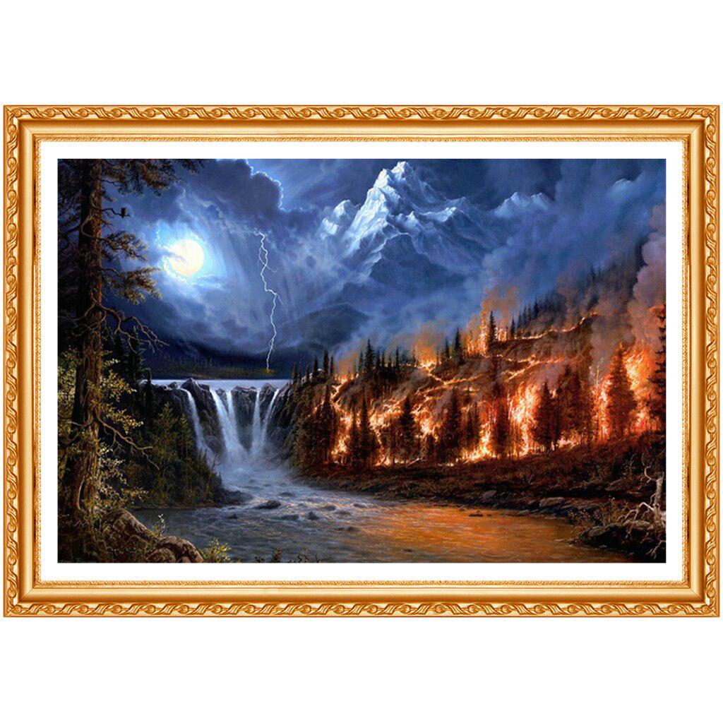 5d Diy Embroidery No Fire or Water Diamond Painting Cross Stitch Full Round Drill Rhinestone Home