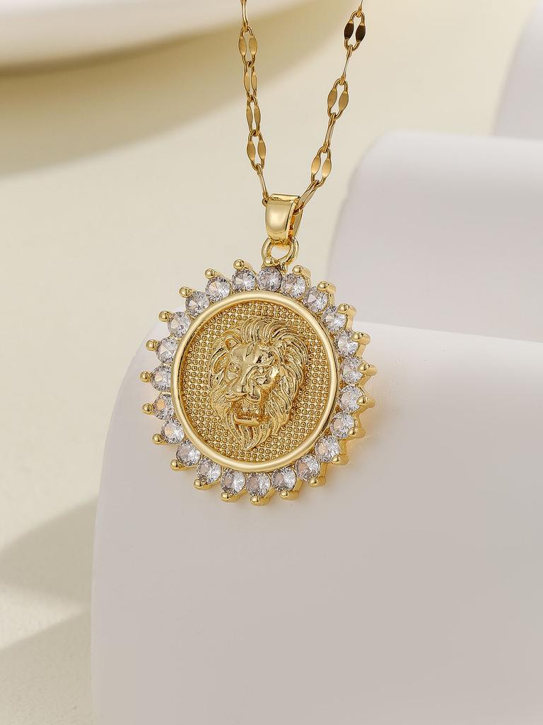 European and American Personalized Design with Micro Inlaid Zircon Santa Maria Series Necklaces In Colorful Religious Fashion