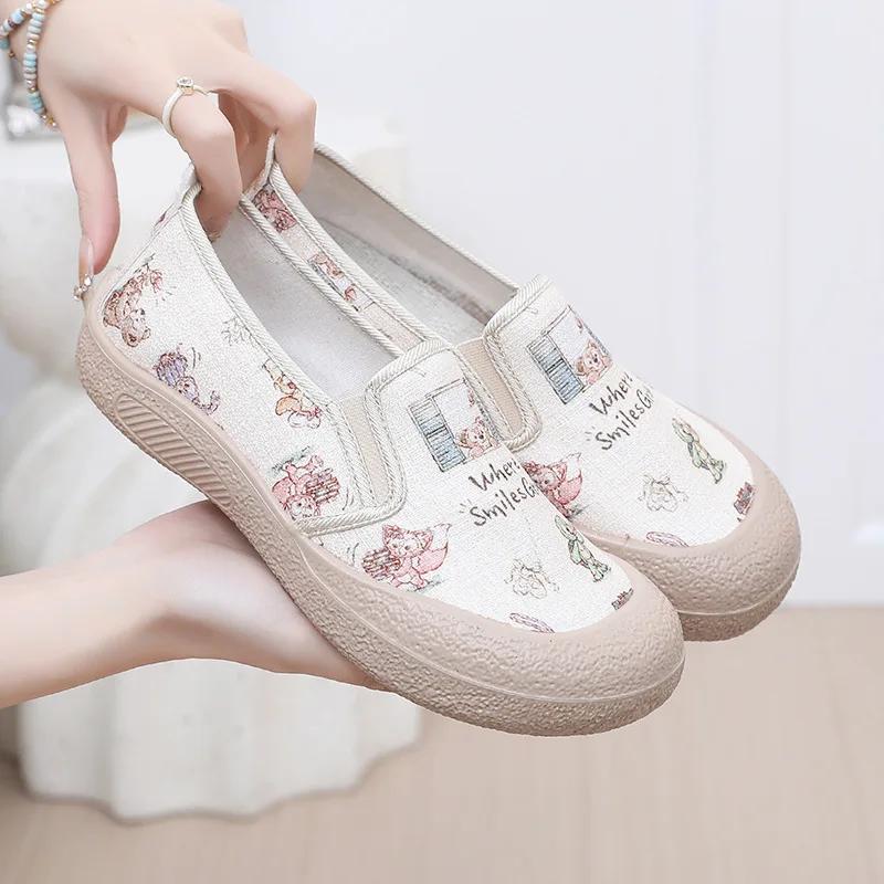 

Fashion Women s Shoes 2025 Cross-border Spring New Thick-soled Breathable Casual Round Head Single Shoes Mother Shoes 35