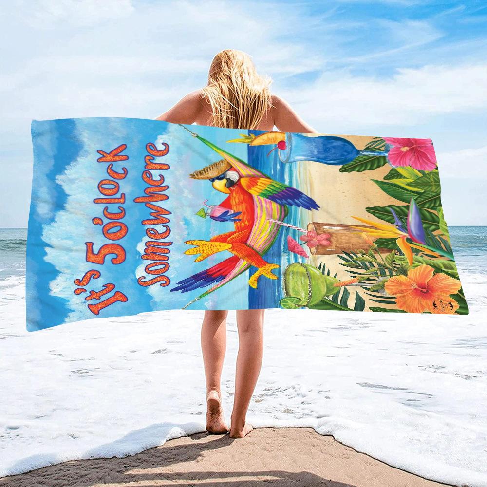 Beach Sandals Collection digital-printed polyester Superfine fiber double-sided fleece Beach vacation bath towel beach towel