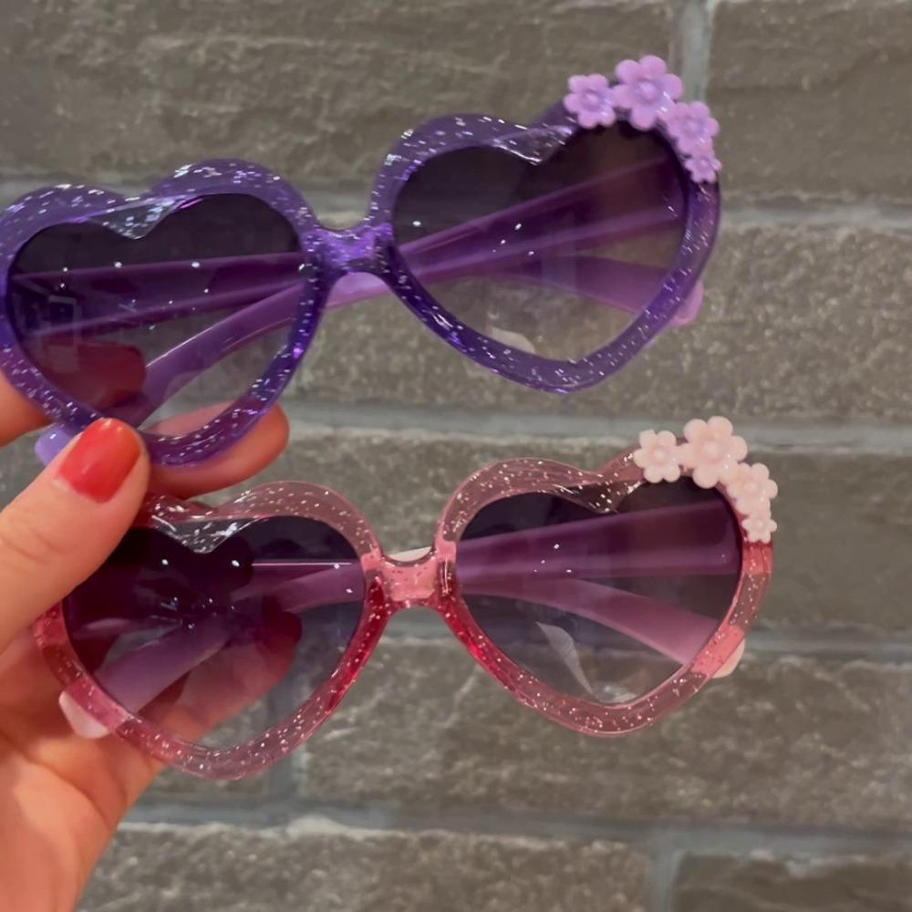 Fashion Pc Sunglasses Peach Heart Cartoon Flower Sunglasses Heart-Shaped Sunglasses Outdoor
