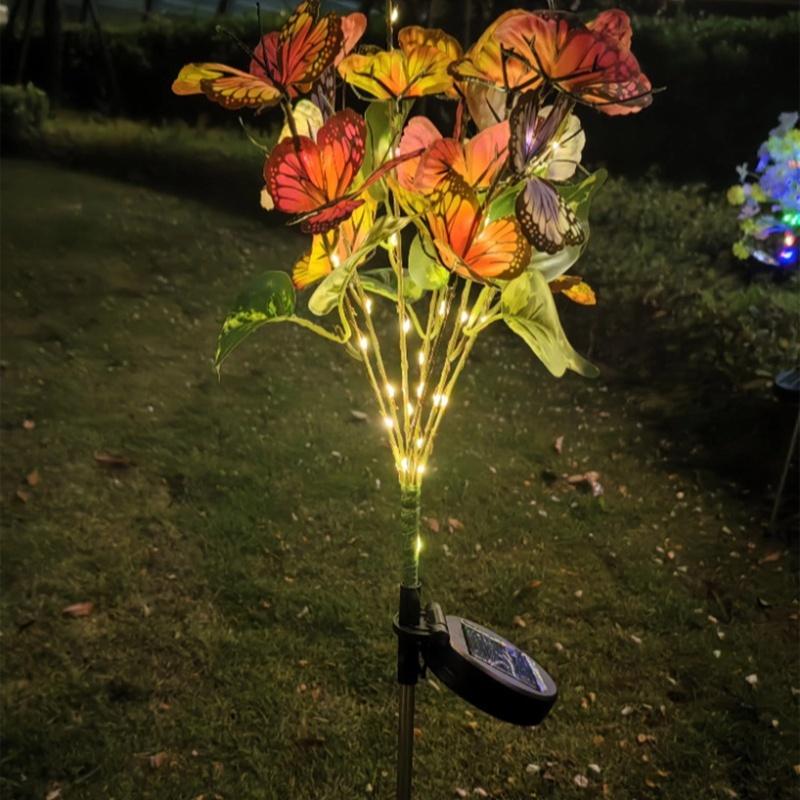 Solar Lawn Lamp Decorative Butterfly Garden Lights Outdoor Landscape Pathway Light IP65 Waterproof Solar-Powered Lights For Yard