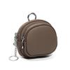 Vielseitige tragbare Leder Münzbörse Geldbörse Tasche Schlüsselanhänger Runde Tasche Klassisch Einfach Mini Geldbörse Damen