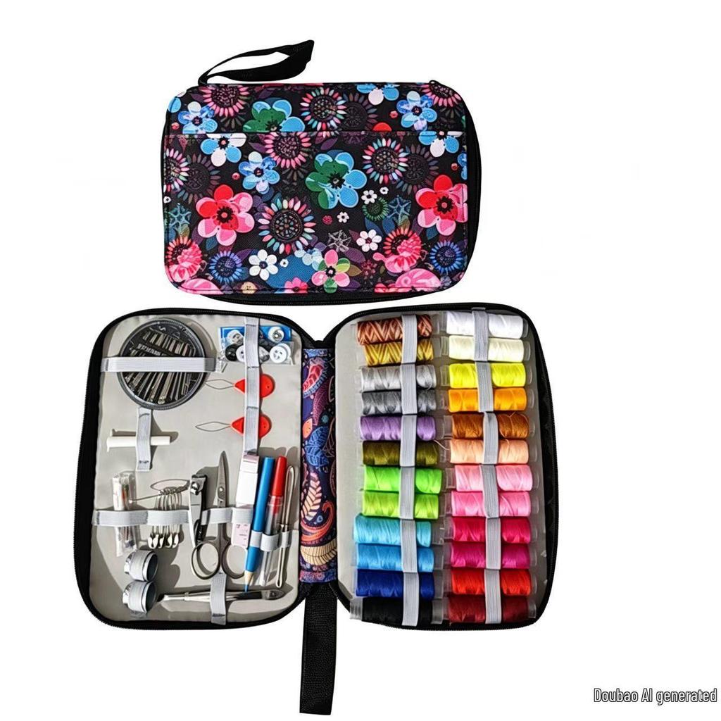 Portable Needle and Thread Set for Home Sewing and Mending – Includes Stitching Method Book and Case