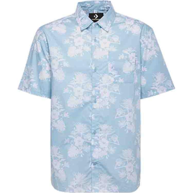 Converse Shirts Men s Blue Lapel Moderate 10005869-A02 XXL