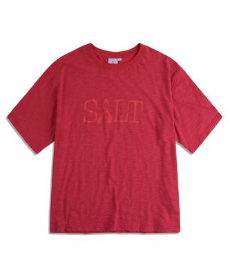 MUDSALT Crop Salt Slub Short Sleeve T-Shirt Red