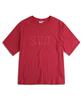 MUDSALT Crop Salt Slub Short Sleeve T-Shirt Red