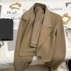 Casual Commute Style Women Suit Coat Lapel Long Sleeve Short Jacket Solid Color Office Work Daily Wear