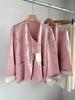 2024 Cool Zen-Style Women's Pink Hanfu Shirt Jacket for Early Autumn